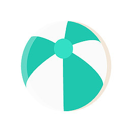 矢量卡通扁平夏日海滩旅游素材