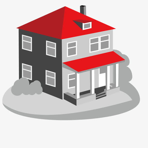 卡通 居民豪宅 扁平房