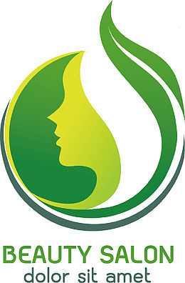 绿色的美容logo设计