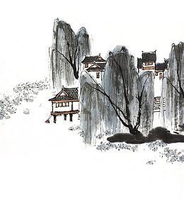 水墨垂柳
