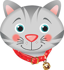 戴着猫铃铛的小猫头