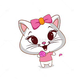 戴着蝴蝶结发卡的小猫