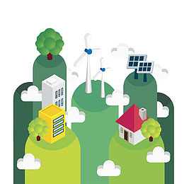 卡通环保场景免抠图