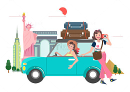 姐妹环球旅行汽车