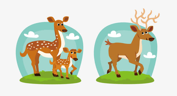 精美的卡通小鹿矢量素材