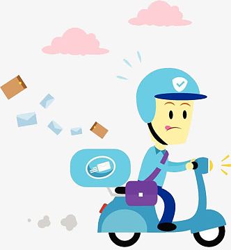 卡通送快递人素材_卡通送快递人图片元素-觅元素