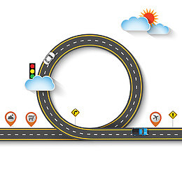 创意圆形 公路插画矢量素材
