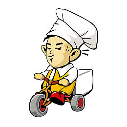卡通外卖送餐