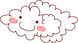 卡通白色云朵装饰图案