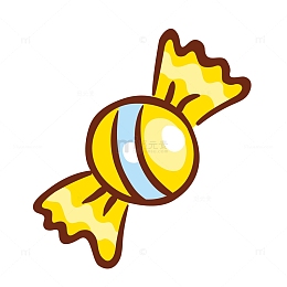 扁平黄色矢量小糖果