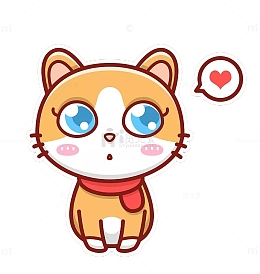 戴着围巾的可爱小猫