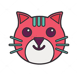 扁平化风格猫咪头像