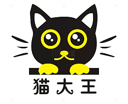 卡通手绘黑色猫大王