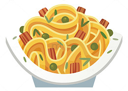 矢量卡通手绘西餐
