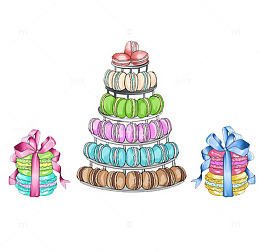 卡通马卡龙食品