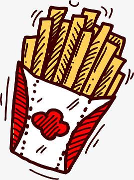 卡通手绘快餐零食