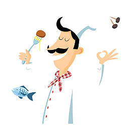 卡通厨师插画矢量素材