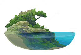 矢量池塘边