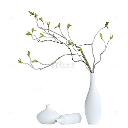 创意摄影简约白色盆栽物品