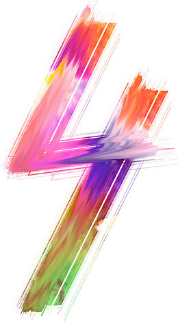 创意潮流字体效果数字4