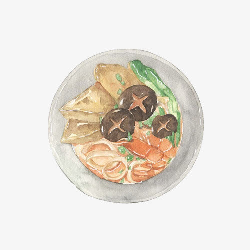 香菇面手绘画素材图片