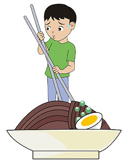 手绘卡通面条美食