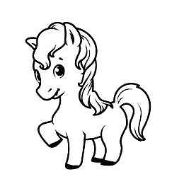简笔素描可爱小马