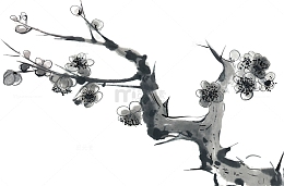 黑色水墨树枝