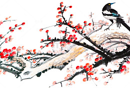 中国风水墨花鸟美术优秀作品