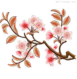 水墨风的桃花