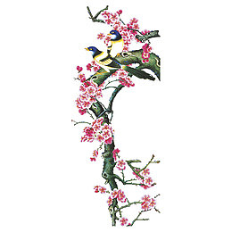 站在梅花花枝上的小鸟