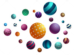 卡通炫彩彩色元素球