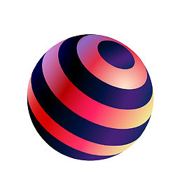 彩色条纹矢量五彩球