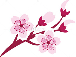 树枝桃花动漫桃花