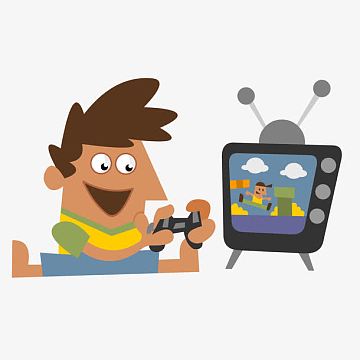 人物卡通打游戏素材_人物卡通打游戏图片元素-觅元素