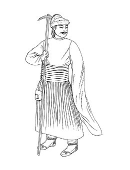 古代人物服饰线描