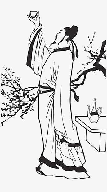 风小女孩人物装饰元素插画psdpng手绘古风中国风卡通小插画psdpng手绘