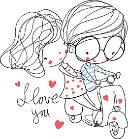 线条情人节人物