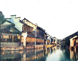 中国风乌镇旅游宣传海报背景