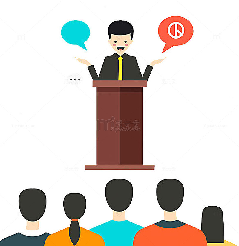 手绘演讲的人听众简单风