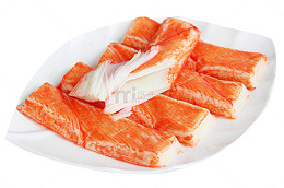 盘子里的蟹肉棒
