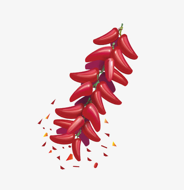 一串鲜红的小辣椒免抠素材免费下载_觅元素51yuansu.com