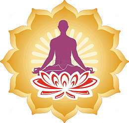 佛坐莲花矢量图