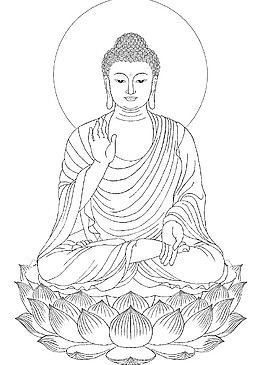 手绘如来佛祖元素