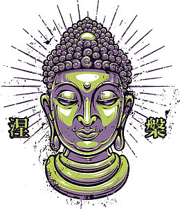 矢量手绘佛头