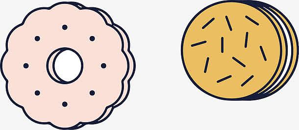 曲奇枪png曲奇饼干西餐宣传卡通手绘素材aipng矢量手绘曲奇饼干png