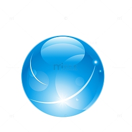 蓝色质感矢量五彩球