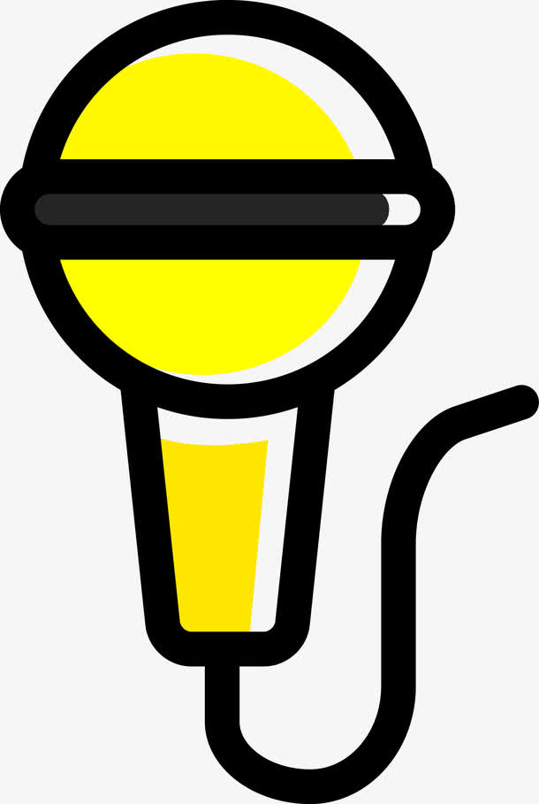 卡通黄色矢量话筒图