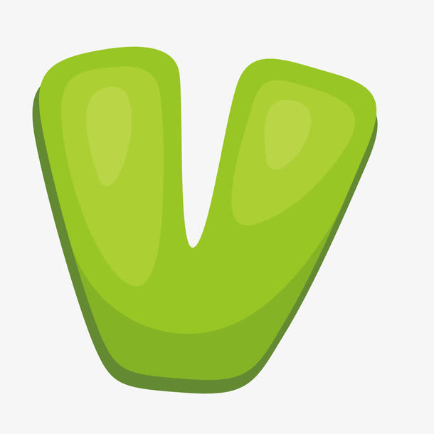 创意卡通装饰英文字母立体字母v