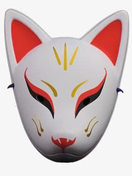 和风狐狸面具白色全脸